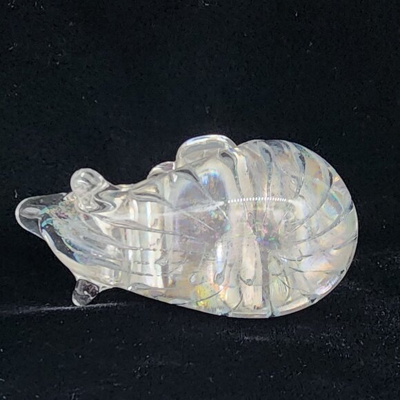 Arte Vargas Northern Lights Glass Bear Paperweight Art Controlled Bubbles Rainbo - Picture 8 of 10